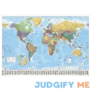 World Map Poster with Central Europe Inset Laminated Educational Poster