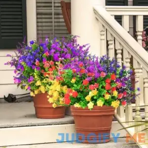 Yastouay 27 Bundles Artificial Flowers for Outdoors Decoration