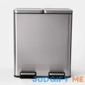 tosestores 60L Stainless Steel Step Trash and Recycle Can