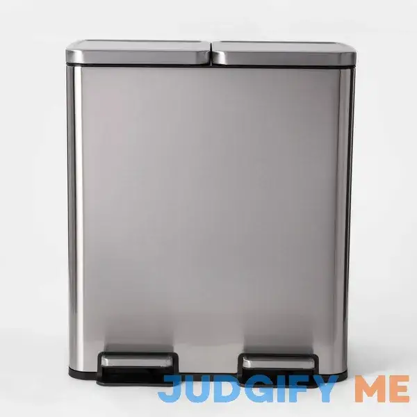 tosestores 60L Stainless Steel Step Trash and Recycle Can tosestores 60L Stainless Steel Step Trash and Recycle Can