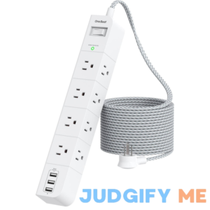 10 ft Extension Cord Power Strip Surge Protector 8 Widely AC Outlets 3 USB