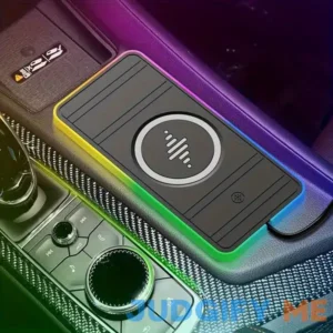 15W Car Wireless Charger Adjust RGB Lights Non-Slip Wireless Charging Station For IPhone 15 14 13 12