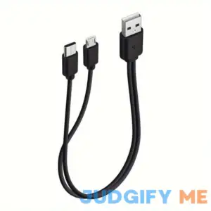 2 In 1 USB Dual Type C Cable Splitter Mobile Phone Wireless Earphone Speaker Power Bank Supply Charging Cable Portable