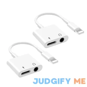2 Pack Apple MFi Certified Lightning to 3.5mm Headphone Jack Adapter for iPhone Dongle 2 in 1 Charger and Aux Audio Splitter Adapter Compatible with