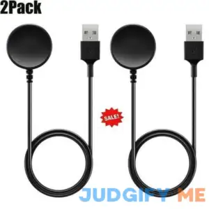 2 Pack Compatible for Samsung Galaxy Watch 4/Classic Charger Replacement Wireless Charging Dock Cradle USB Charger Cable Cord for Samsung Galaxy