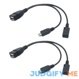 2 Pack OTG Cable Replacement for Fire Stick 4K Amazon Fire TV Compatible with Samsung Galaxy LG Android Phone Tablet Micro USB Host with Micro USB