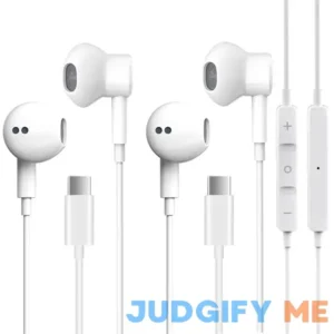 2 Pack-USB C Headphones for iPhone 15 Pro Earbuds Type C Wired Earphones with Mic & Remote Control Noise Cancelling for iPhone 15 Pro/PM