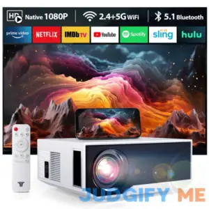 2024 Newest Projector with Wifi Bluetooth 15000lux 500ansi Native 1080p Bluetooth Mini Projector For Outdoor Home Movie 300