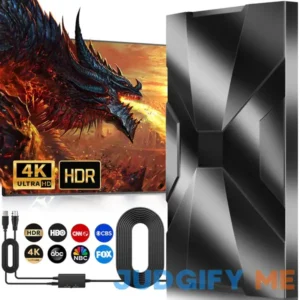 2024 Upgraded 1000+ Miles Zone TV Antenna Indoor Supports 1080p 2K for Smart TV Local Channels