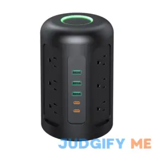 20W USB C Power Strip Tower with 12 AC Outlets 1500J Surge Protectors