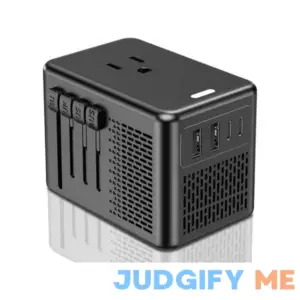 220V to 110V Converter Voltage Converter US to Europe Voltage Converter for Hair Dryer with 2 USB A and 2 USB C