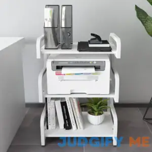 3-Tier Printer Stand with Wheels Storage Cart Floor-Standing Multi-Purpose Shelf Rack Paracity Finish