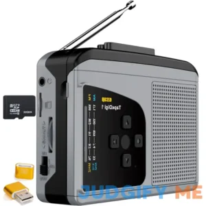 3-in-1 Walkman Cassette Player with 32GB SD Card Retro Portable Cassette Tape to MP3 Converter