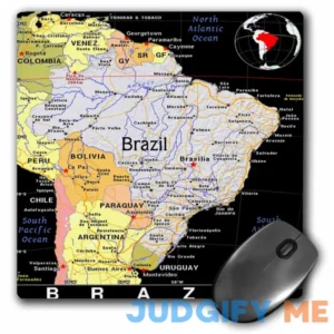 3dRose Modern Map Of Brazil In Vivid