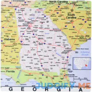 3drose Print of Georgia Cities and State Map