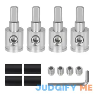 4-Pack Amp Input Reducer from 0 Gauge to 4 Gauge with Heat Shrink Tubes for Car Audio Systems