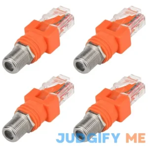4 Pack Coax RF F Female to RJ45 male Converter for Line Tester