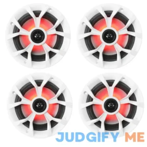 (4) Rockville RKL65MBW 6.5" 700w Marine Boat Speakers w/LED+Black/White Grilles