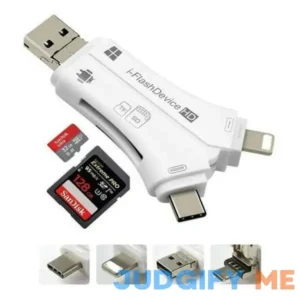 4 in 1 iFlash Drive USB Micro SD &TF Card Reader Adapter for iPhone Android iPad