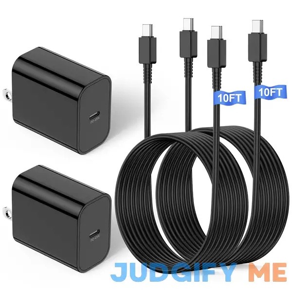 45W Samsung Super Fast Charging with USB C to C Cable 10ft