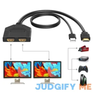 4k 60hz HDMI Splitter 1 in 2 Out HDMI Cable Male to Dual Female HDMI 2.0 with Power USB Cable for HDMI HD
