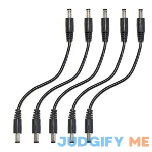 5 Pack DC 12 Volt 9 Volt and More Power Adapter Male to Male 6 Inch Patch Cable 2.1mm x 5.5mm