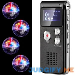 5 Pcs Ghost Hunting Kit includes Digital Voice Recorders with 4 LED Cat Balls Motion Activated Cat Ball Toy Voice Activated Recorder with Playback