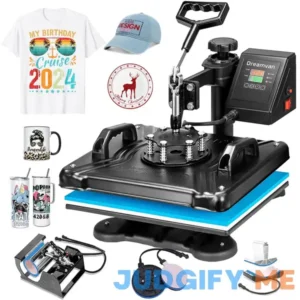 5 in 1 Heat Press Machine for t Shirts Heat Transfer Machine12" X 15"Swing Away Shirt Printing Multifunctional Sublimation Machine Digital Shirt