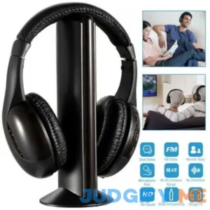 5 in 1 Wireless Headphones for TV Watching with Transmitter Dock