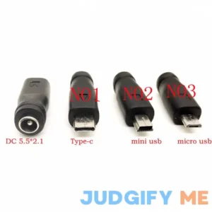5.5 × 2.1mm Jack To Usb 3.1 Type C Mini Usb Micro Dc Power Connector