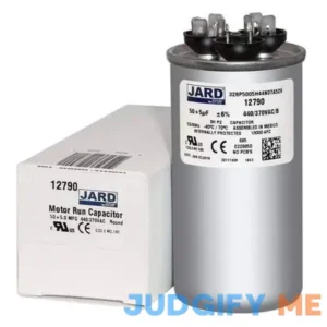 50 + 5 x 370/440 VAC Round Dual Run Capacitor by JARD # 12790