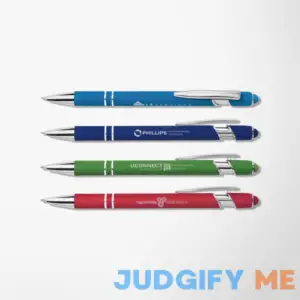 50 Engraved Bright Alpha Soft Touch Pen with Stylus - Personalized Custom Promotional Pens by Pens.com