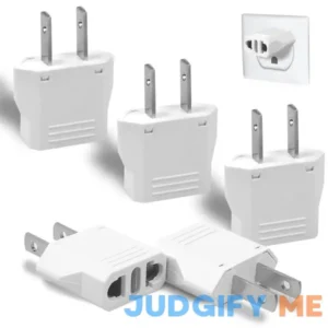 6 Pack European to US Plug Adapter Travel Small European to American Outlet Plug Adapter