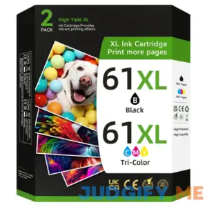 61XL Printer Ink for HP 61 Ink Cartridges Combo Pack Replacement for HP Ink 61 XL Fit for Envy 4500 5530 4502 officejet 4630 4635 Deskjet 1000 1010