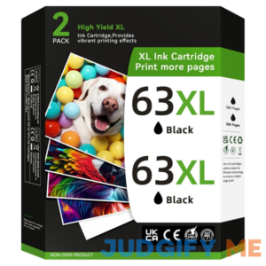 63XL Black Ink Cartridge for HP Ink 63 XL Replacement for HP 63XL Ink Cartridge Fit for OfficeJet 3830 4650 4655 5255 5258 5200 Envy 4520 4512