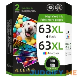 63XL Ink Cartridges Black Color Combo Pack for HP 63XL Ink Cartridges for HP Ink 63 63XL Fit for OfficeJet 3830 4650 4655 5255 5258 5200 Envy 4520