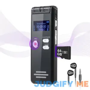 64GB Digital Voice Activated Recorder with Playback - 3072Kpbs HD Dual MIC Tape Voice Activated Recorder with Noise Reduction for Interviews/Meeting