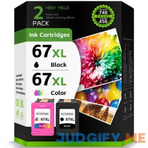 67XL Black/Tri-color Ink Cartridge Combo Pack Remanufactured for HP DeskJet 2855e 1255