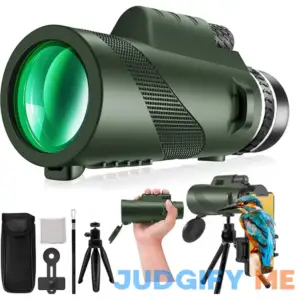 80x100 HD Monocular Telescope with Smartphone High Power Monocular with Adapter Lightweight BAK-4 Prism & FMC Lens Monoculars for Bird Watching