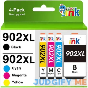 902xl Ink or 902 HP Ink Cartridges for HP 902 Ink Cartridges Combo Pack for HP Officejet Pro 6978 6968 6970 6960 6958 Printer (4 Pack)