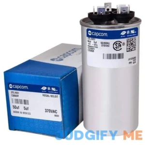 97F9970 - 50 + 5 uf MFD 370 Volt VAC - GE Round Dual Run Capacitor Upgrade