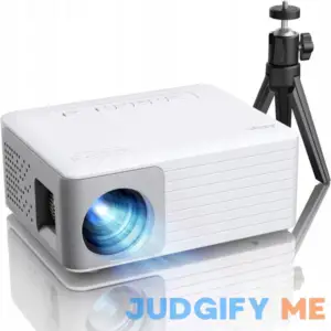 AKIYO Mini Projector with Wifi and Bluetooth 1080P Supported iPhone Projector with Projector Stand