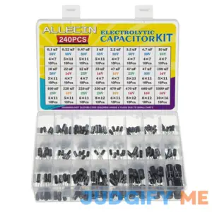 ALLECIN 24 Values Electrolytic Capacitor Assortment Kit from 0.1uF to 1000uF 10V 16V 25V 50V in-line Aluminum Capacitors Set