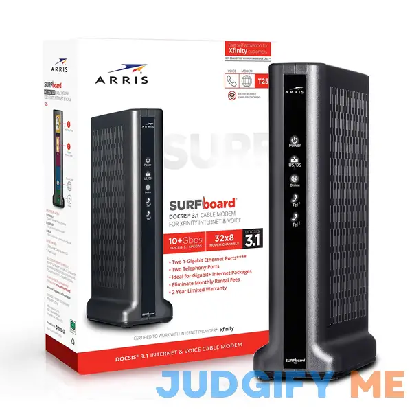 ARRIS SURFboard T25 DOCSIS 3.1 Gigabit Cable Modem Xfinity Voice ARRIS SURFboard T25 DOCSIS 3.1 Gigabit Cable Modem Xfinity Voice