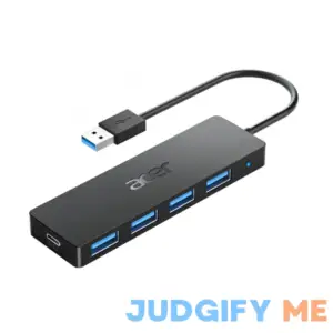 Acer USB Hub 4 Jd28 Ports Multiple USB 3.0 Hub USB A Splitter for Laptop with USB C Power Port