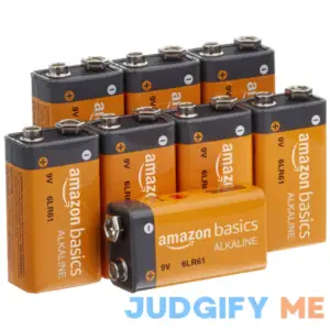 Amazon Basics 8-Count 9 Volt Alkaline Performance All-Purpose Batteries