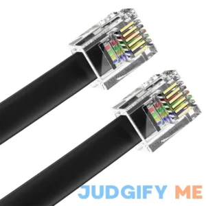 AmzDeals 6 Feet Black RJ12 6P6C Straight Wired Cable