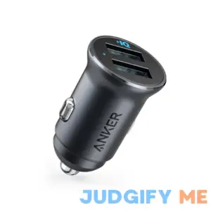Anker 320 Car Charger Mini Aluminum Alloy Dual USB with Blue LED for i