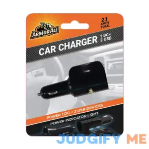Armor All 2.1 Amp 2 USB Port Car Charger 12-24v DC Input