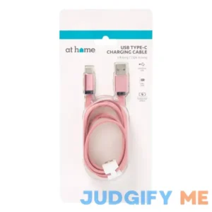 At Home Charging Cable Pink Usb Type C Asst
